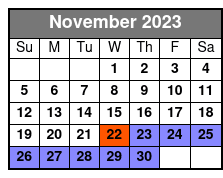 New Orleans Sightseeing Flight November Schedule