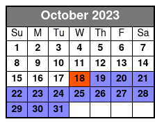 New Orleans Night Sightseeing Flight October Schedule