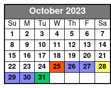 Large Airboat Tour October Schedule