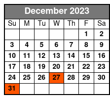 2:10pm Tour December Schedule