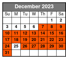 4:15pm Tour December Schedule
