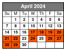 Whitney Plantation April Schedule