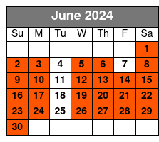 Whitney Plantation June Schedule