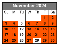 Whitney Plantation November Schedule