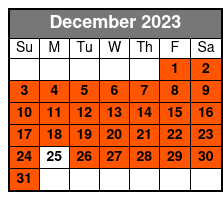 4:15pm Tour December Schedule
