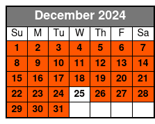 2:10pm Tour December Schedule