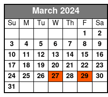 12:10pm Tour March Schedule