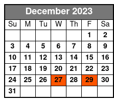 Destrehan Plantation and Swamp Tour Combo December Schedule