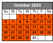 4:15pm Departure October Schedule