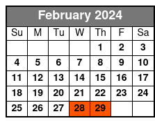 7pm Departure February Schedule