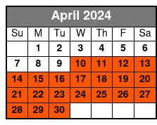 7pm Departure April Schedule