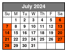 11am Departure Public Tour July Schedule