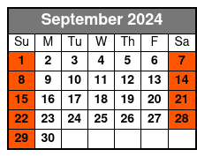 11am Departure Public Tour September Schedule