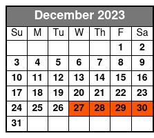 Acoustic Menu December Schedule