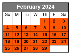 4pm Departure February Schedule