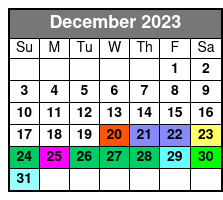 VIP Private Carriage December Schedule
