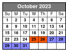 Tour and Photo Shoot in French Quarter October Schedule