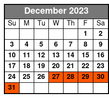 Tour of Distillery December Schedule