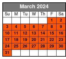 Tour of Distillery March Schedule
