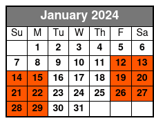 Private Urban Plantation and French Quarter Walking Tour January Schedule