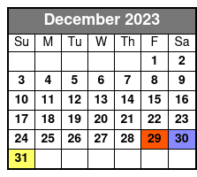 Tour Ticket December Schedule