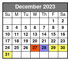 30 Minute Group Tour December Schedule