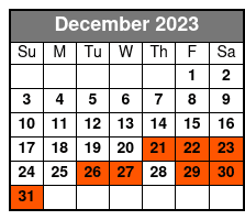45 Minute Group Tour December Schedule