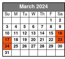 Small Group Bourbon St. Tour March Schedule