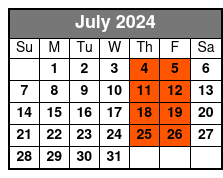 Family Friendly Snorkeling and Dolphin Tour July Schedule