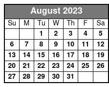 Pontoon Boat Rental August Schedule