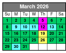 Captained Crab Island Tiki Cruise March Schedule
