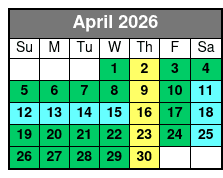 Captained Crab Island Tiki Cruise April Schedule