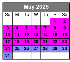 Captained Crab Island Tiki Cruise May Schedule