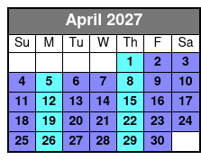 Captained Crab Island Tiki Cruise April Schedule
