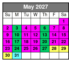 Captained Crab Island Tiki Cruise May Schedule
