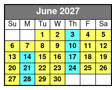 Captained Crab Island Tiki Cruise June Schedule