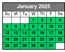 2 Hour Jetski Rental January Schedule
