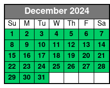 1 Hour Rental December Schedule
