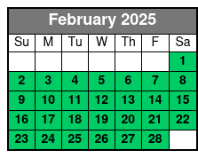 1 Hour Rental February Schedule