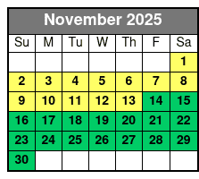 1 Hour Rental November Schedule