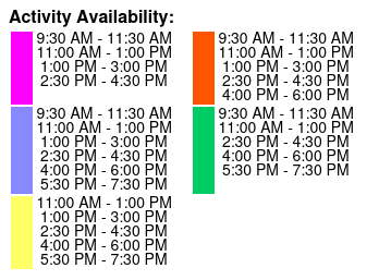 2 Hour Jetski Rental Color Key