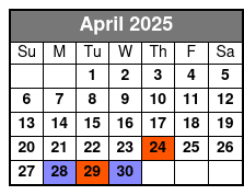 3 Hr Private Crab Island Tour April Schedule