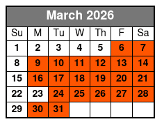 3 Hr Private Crab Island Tour March Schedule