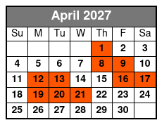 3 Hr Private Crab Island Tour April Schedule