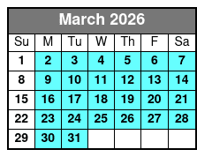 Crab Island/Dolphin Adventure March Schedule