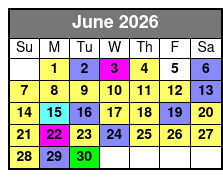 Crab Island/Dolphin Tour 7 Hr. June Schedule