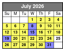 Crab Island/Dolphin Tour 7 Hr. July Schedule