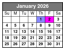 Crab Island/Dolphin Tour 5 Hr. January Schedule