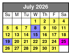 Crab Island/Dolphin Tour 4 Hr. July Schedule