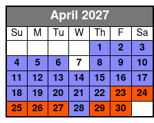 Sunset and Dolphin Watching Cruise in Destin April Schedule